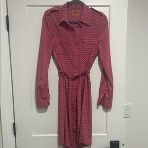 Tory Burch pink chevron Long Sleeve Dress